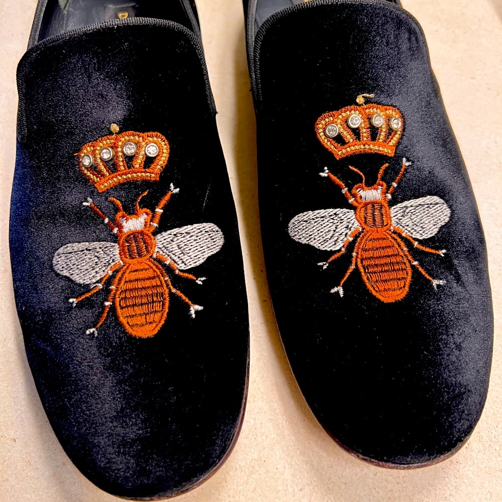 Dolce and Gabbana crown and bee slippers